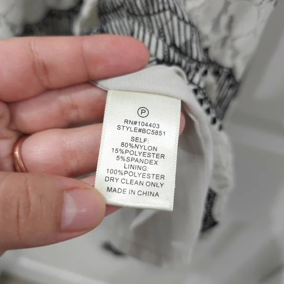 J.O.A. Revolve Tiered Off The Shoulder Lace Mini Dress in Nude Black, Size M - Picture 14 of 16